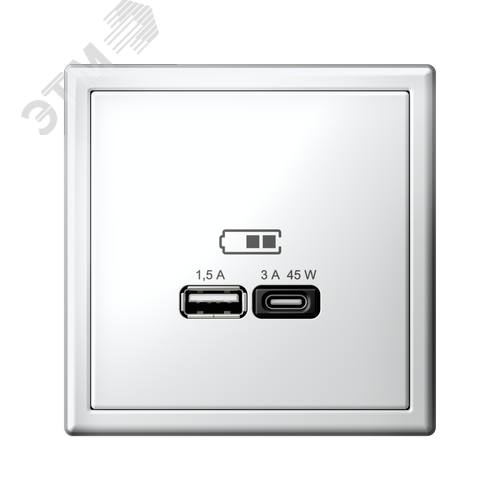 ARTGALLERY USB розетка A + тип-C 45Вт высокоскор.заряд. QC, PD, механизм, лотос - фото 5