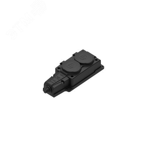 Колодка 2х розетка двойная 2К+З каучуковая        16А/250В IP44 Чёрная MultiSet - SE Потенциал, артикул MST4102BK