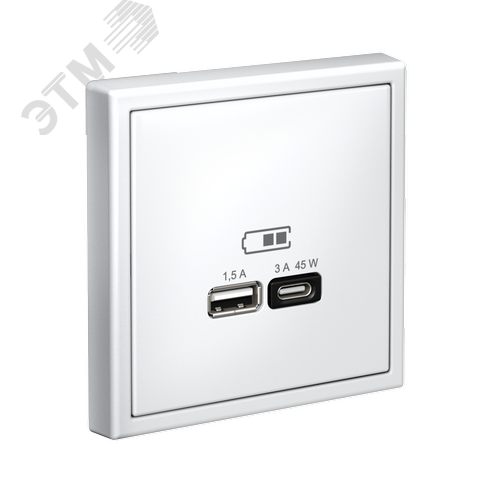 ARTGALLERY USB розетка A + тип-C 45Вт высокоскор.заряд. QC, PD, механизм, лотос - фото 4