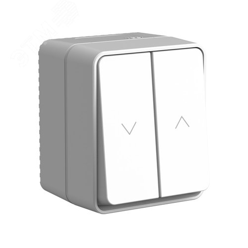 AtlasDesign PROFI IP54 2-клавишный выключатель для жалюзи, 2хсх.4, серый - SE (Потенциал)