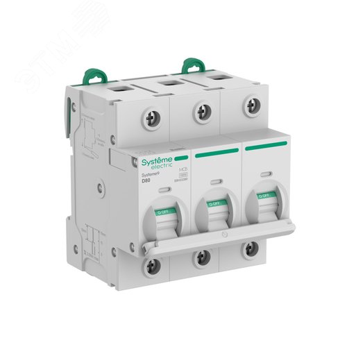 Выключатель автоматический (АВ) 27мм D 80A 3P 10 kA 400В Systeme9 - SE (Systeme)