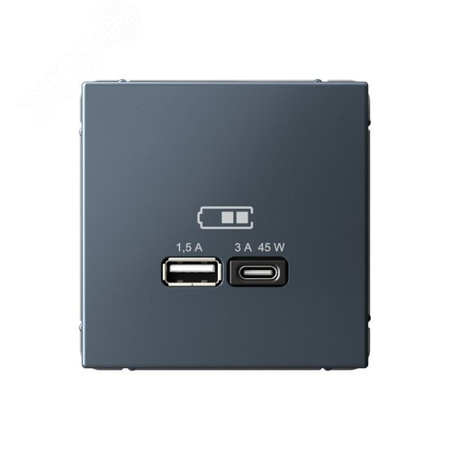 ARTGALLERY USB розетка A + тип-C 45Вт высокоскор.заряд. QC, PD, механизм, грифель - SE (Потенциал)