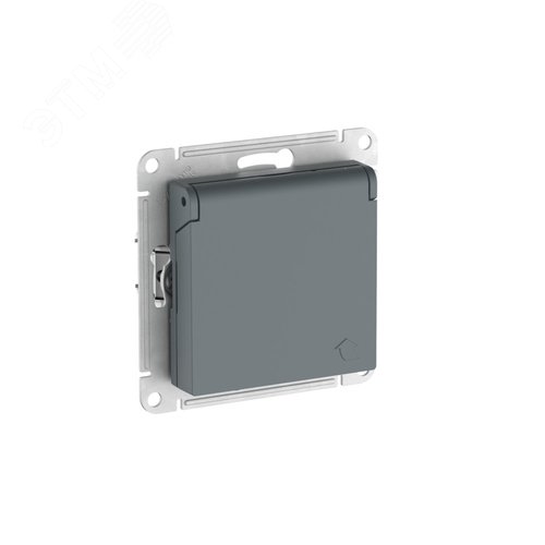 ATLASDESIGN РОЗЕТКА с заземл. со шторк. с крышкой,16А,IP20,мех., быстрозажимные клеммы, ГРИФЕЛЬ - SE (Потенциал)