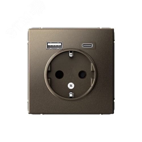 ARTGALLERY розетка 16А с 2 USB A+C, 5В/2,4А/3,0А, 2х5В/1,5А, механизм, мокко - SE (Потенциал)