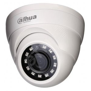 Видеокамера HDCVI купольная уличная 2Mп, 4 в 1, объектив 2.8мм, ИК-подсветка 30м (DH-HAC-HDW1220MP-0280B) - Dahua