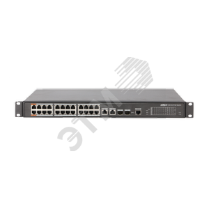 Коммутатор управляемый L2 24 порта RJ45/Combo 10 100 1000 Мб/с PoE 240Вт - Dahua
