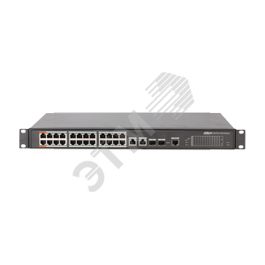 Коммутатор управляемый L2 24 порта RJ45/Combo10 100 1000 Мб/с PoE 360Вт - Dahua