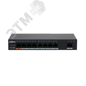 Коммутатор неуправляемый 9 портов RJ45 10 100 Мб/с PoE 96Вт - Dahua