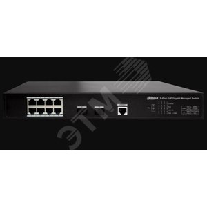 Коммутатор управляемый L2 10 портов RJ45/SFP 10 100 1000 Мб/с PoE 150Вт - Dahua