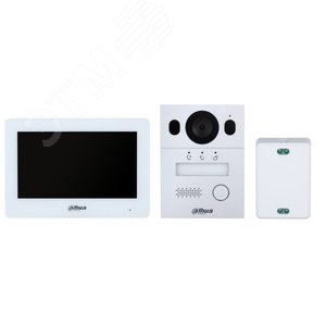 Комплект видеодомофона 2-проводной(Панель вызывнаяDHI-VTO2003F, видеодомофон с WiFi DHI-VTH5123H-W, 2-проводной контроллер VTNC1003C, монтажная       коробка для врезного монтажа) - Dahua