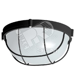 Светильник НПП-03-100-010 IP54 (Банник) матовый с черной решеткой (1005500863) - Элетех