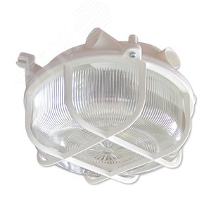 Светильник НПП-03-100-007 IP44 Креа корпус с решеткой белый