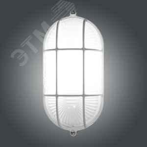 Светильник НПП-03-60-022 IP65 Банник 1402 Овал малый матовый/корпус с решеткой белый - фото 5