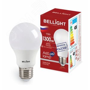 Лампа светодиодная LED A60 220V/15W/E27 1300Lm 4000К - BELLIGHT