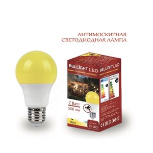 LED-7Вт Е27 1800К А60 антимоскитная Bellight