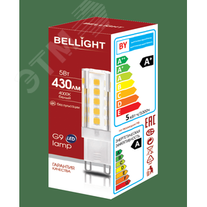 Лампа светодиодная LED 5Вт 3000K 400Лм G9 - BELLIGHT