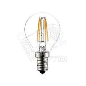 Лампа светодиодная LED 3вт G45 E14 холодный белый прозрачная шар (LED Fil Bulb G45- 3W) - BELLIGHT