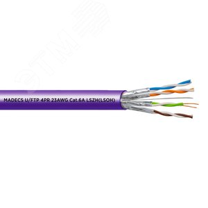 Витая пара U/FTP 4PR 23AWG Cat.6А LSZH(LSOH) экранированная с ограниченным выделением дыма(DCM Test Report) - ЕКС
