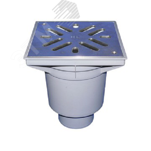 Трап дворовый HL606SW/5 DN 160 вертикальный выпуск с решеткой из нержавеющей стали, максимальнаянагрузка 1.5 т (HL606SW/5) - HL
