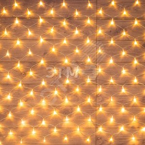 Гирлянда Сеть 1,8х1,5 м, прозрачный ПВХ, 180 LED тёплый белый - NEON-NIGHT