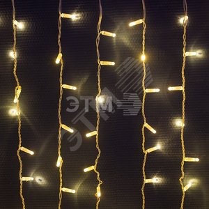 Гирлянда профессиональная Светодиодный Дождь 2х1,5м, постоянное свечение, прозрачный провод, 230 В, цвет: Золото, 360 LED (235-308)