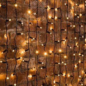 Дождь (Занавес) 2х0,8 м, черный ПВХ, мерцающий Flashing, 160 LED теплый белый - NEON-NIGHT