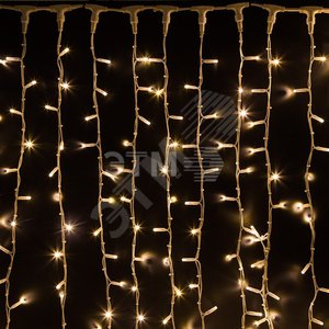 Гирлянда профессиональная Светодиодный Дождь 2х3м, постоянное свечение, белый провод КАУЧУК, 230 В, диоды ТЕПЛЫЙ БЕЛЫЙ, 760 LED (237-136)