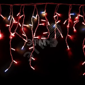 Гирлянда "Айсикл" 4,8х0,6 м, с эффектом мерцания, белый ПВХ, 176LED, цвет: Красный, 220В | 255-162 | NEON-NIGHT - NEON-NIGHT