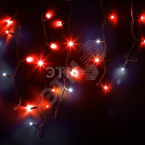 Гирлянда профессиональная Айсикл (бахрома) светодиодный, 4,0 х 0,6 м, с эффектом мерцания, черный провод КАУЧУК, 230 В, диоды красные, 128 LED NEON-NIGHT - NEON-NIGHT