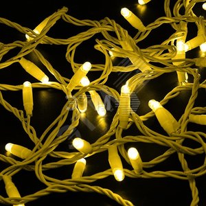 Гирлянда Нить 10м, постоянное свечение, белый ПВХ, 230В, цвет: Жёлтый | 305-161 | NEON-NIGHT