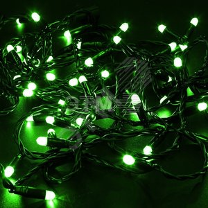 Гирлянда Нить 10м, с эффектом мерцания, черный ПВХ, 24В, цвет: Зелёный | 305-244 | NEON-NIGHT