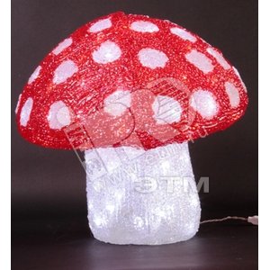 Фигура светодиодная акриловая мухомор 60см 2х40LED IP44 понижающий трансформатор в комплекте (513-255) - NEON-NIGHT