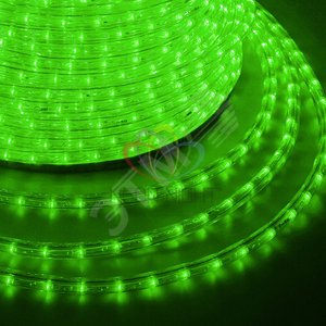 Дюралайт профессиональный светодиодный эффект мерцания (2W) зеленый 220В d13мм (бухта 100м) (121-254) - NEON-NIGHT