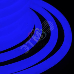 Неон светодиодный гибкий 360 постоянное свечение cиний 220В (бухта 50м)