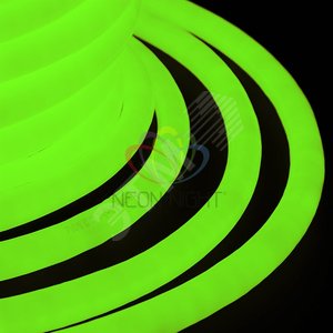 Неон светодиодный гибкий 360 постоянное свечение зеленый 220В (бухта 50м) (131-034) - NEON-NIGHT