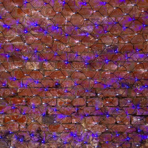 Гирлянда Сеть 2х1,5 м, черный ПВХ, 288 LED белые/синие - NEON-NIGHT