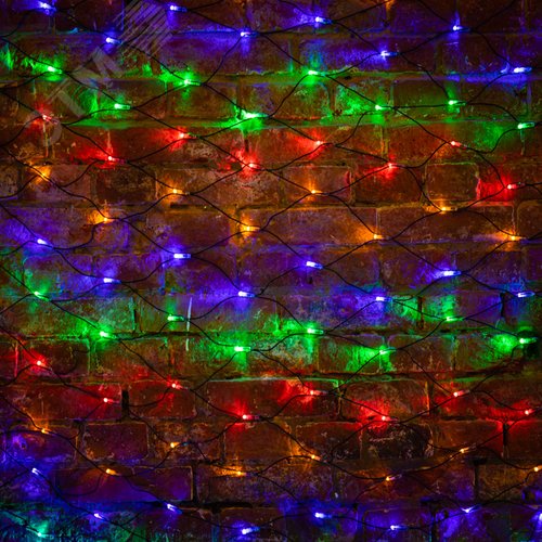 Гирлянда Сеть 2х1,5 м, черный ПВХ, 288 LED мультиколор - фото 2
