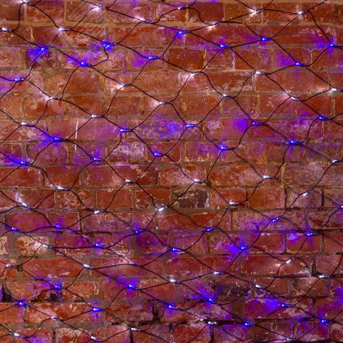 Гирлянда Сеть 2,5х2,5 м, черный ПВХ, 432 LED белые/синие - NEON-NIGHT
