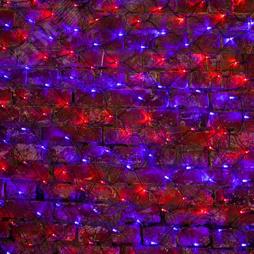 Гирлянда Сеть 2,5х2,5 м, черный ПВХ, 432 LED красные/синие - NEON-NIGHT