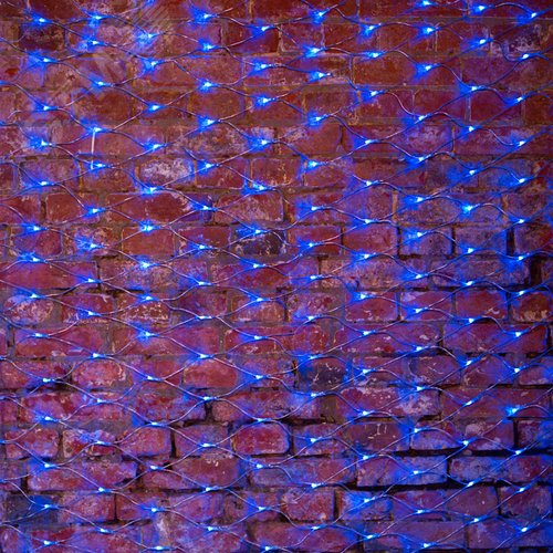 Гирлянда Сеть 2х1,5 м, свечение с динамикой, прозрачный ПВХ, 288 LED, 230 В, Синий