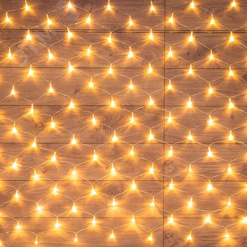 Гирлянда Сеть 1,5х1,5 м, прозрачный ПВХ, 150 LED тёплый белый - NEON-NIGHT