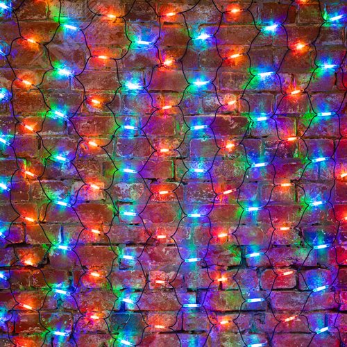 Гирлянда Сеть 2x3 м, черный каучук, 432 LED мультиколор - NEON-NIGHT