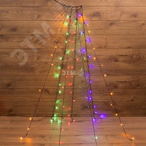 Гирлянда елочная с кольцом, 7 нитей по 1,8 м, диодов мультиколор, не соединяется