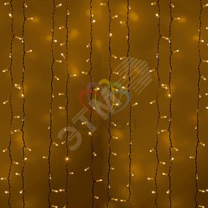 Гирлянда профессиональная Светодиодный Дождь 2х1.5м постоянное свечение белый провод 220В желтый (235-111)