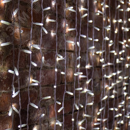 Гирлянда светодиодный Дождь 2х3 м, постоянное свечение, белый провод, 230 В, диоды белые