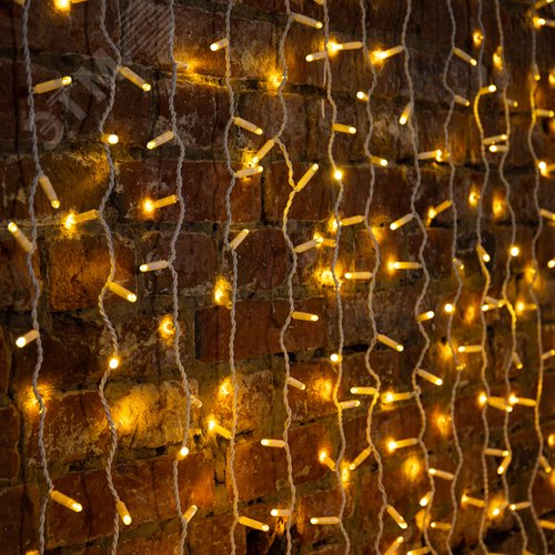 Гирлянда светодиодный Дождь 2х3 м, постоянное свечение, белый провод, 230 В, диоды тёплый белый