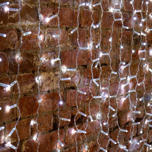 Гирлянда светодиодный Дождь 2х3 м, постоянное свечение, прозрачный провод, 230 В, диоды белые