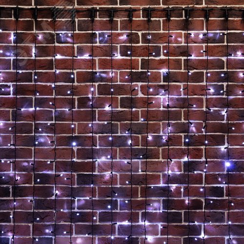 Гирлянда светодиодный Дождь 2х6 м, постоянное свечение, черный провод, 230 В, диоды белые