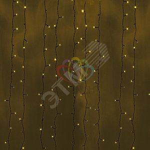 Гирлянда Светодиодный Дождь 2х9м постоянное свечение черный провод 220В желтый