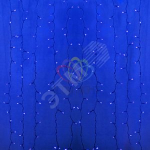 Гирлянда профессиональная Светодиодный Дождь 2х9м постоянное свечение прозрачный провод 220В синий (235-193)